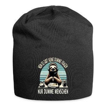 lustiger faLustiger Faultier Spruch keine dumme Fr - Jersey-Beanie - Schwarz - Vorne