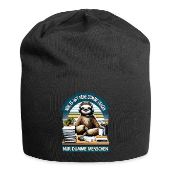 lustiger faLustiger Faultier Spruch keine dumme Fr - Jersey-Beanie - Schwarz - Vorne
