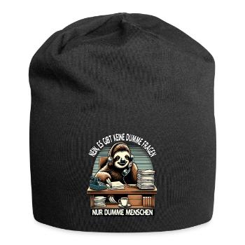 lustiger faLustiger Faultier Spruch keine dumme Fr - Jersey-Beanie - Schwarz - Vorne