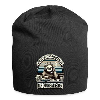 lustiger faLustiger Faultier Spruch keine dumme Fr - Jersey-Beanie - Schwarz - Vorne