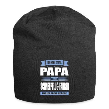 Zwei Titel Papa Und Schneepflugfahrer Winterdienst - Jersey-Beanie - Anthrazit - Vorne