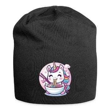 Unicorn eating Ramen Noodle Soup Cute Graphic - Jersey-Beanie - Schwarz - Vorne