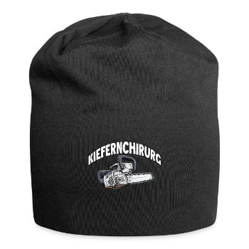 Holzfäller T | Lustiges Kettensägen Motiv | - Jersey-Beanie - Schwarz - Vorne