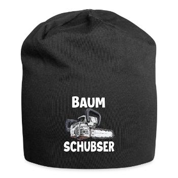 Holzfäller T | Lustiges Kettensägen Motiv | - Jersey-Beanie - Schwarz - Vorne