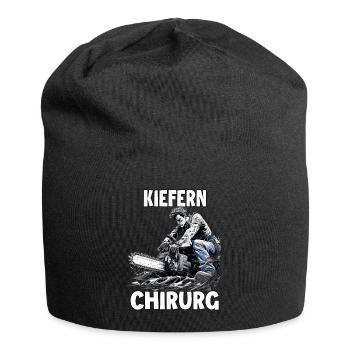 Holzfäller T | Lustiges Kettensägen Motiv | - Jersey-Beanie - Schwarz - Vorne