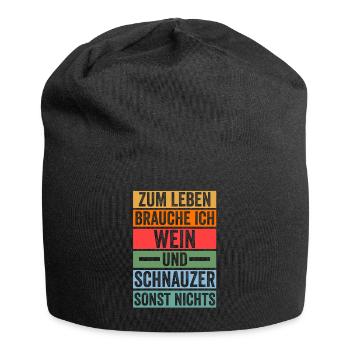 Riesenschnauzer Hund Wein Schnauzer - Jersey-Beanie - Schwarz - Vorne