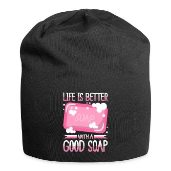 Savon Savon de bain Savon naturel - Bonnet en jersey - noir - Devant