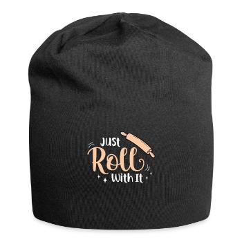Bäcker Bäckerein Backwaren Backen Geschenk - Jersey-Beanie - Schwarz - Vorne