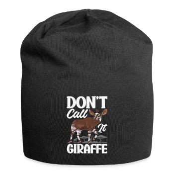 Funny zookeeper okapi lover - Jersey Beanie - black - Front