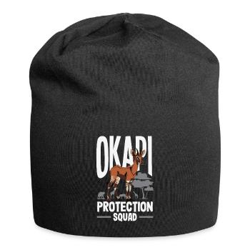 Funny zookeeper okapi lover - Jersey Beanie - black - Front
