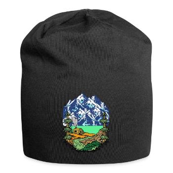Alps, Summit, Mountains, Beg Hut, House, Alm, Tyrol, Nature - Jersey Beanie - black - Front
