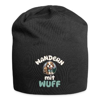 Wandern mit Wuff - Wandern - Hunde - Jersey-Beanie - Schwarz - Vorne