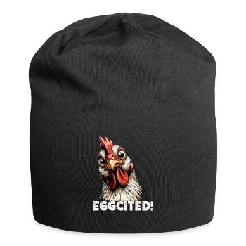 Lustiges Huhn Huhn Lustiges Bild - Jersey-Beanie - Schwarz - Vorne