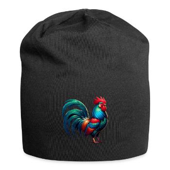Schönes Hahn-Bild - Jersey-Beanie - Schwarz - Vorne