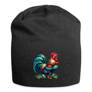Beautiful Rooster Image - Jersey Beanie - black - Front