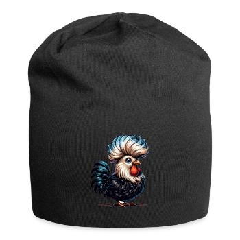 Polnisches Schopfhuhn Polnisches Huhn - Jersey-Beanie - Schwarz - Vorne