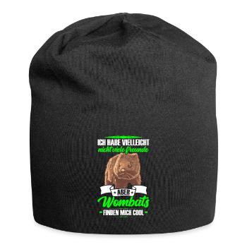 Wombat ist mein Freund Beuteltier Wombat - Jersey-Beanie - Schwarz - Vorne