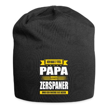 Ich Habe Zwei Titel Papa Und Zerspaner Mechaniker - Jersey-Beanie - Schwarz - Vorne