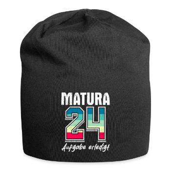Matura 2024 Aufgabe erledigt! Schulabschluss - Jersey-Beanie - Schwarz - Vorne