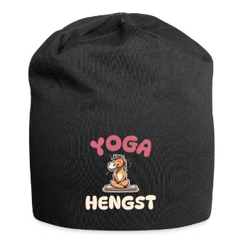 Yoga Hengst - Pferde Yoga - Jersey-Beanie - Schwarz - Vorne