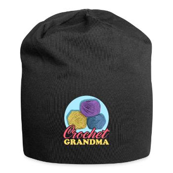 Crochet Grandma Crochet Crochet Crochet Hook Crochet Gift - Jersey Beanie - black - Front