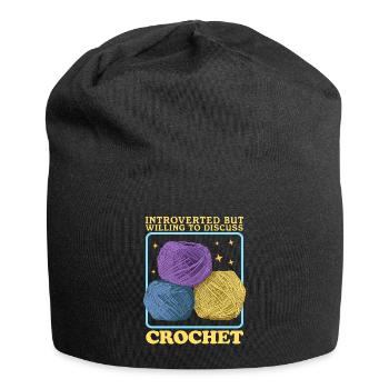 Crochet au Crochet | Crochet Crochet Cadeau - Bonnet en jersey - noir - Devant