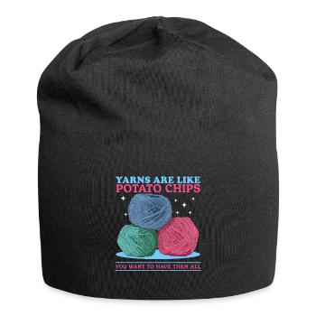 Crochet au Crochet | Crochet fil crochet cadeau - Bonnet en jersey - noir - Devant
