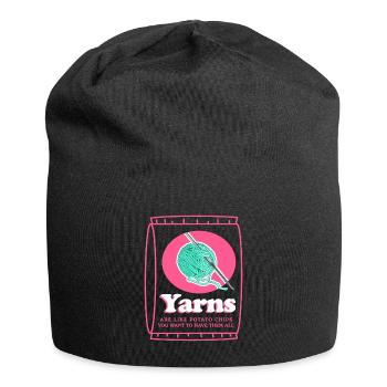 Crochet Crochet fil | Crochet Crochet Cadeau - Bonnet en jersey - noir - Devant