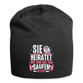 Junggesellinnenabschied T-Shirt JGA Frauen poltern - Jersey-Beanie - Schwarz - Vorne
