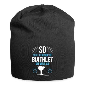 Weltbester Biathlet – Coolness Pur - Jersey-Beanie - Schwarz - Vorne