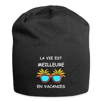 Je suis en vacances - Bonnet en jersey - noir - Devant