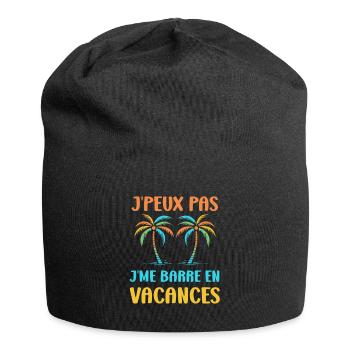 je suis en vacances - Bonnet en jersey - noir - Devant