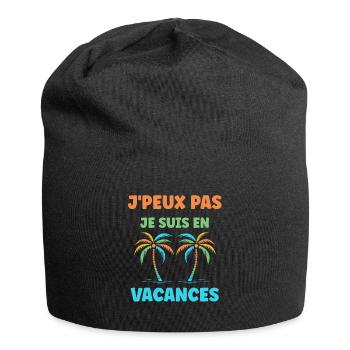 Je suis en vacances - Bonnet en jersey - noir - Devant