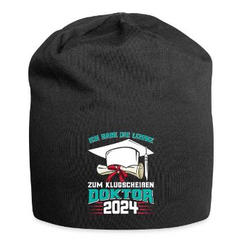 Doktor 2024 Habe die Lizenz zum Klugscheißen - Jersey-Beanie - Schwarz - Vorne