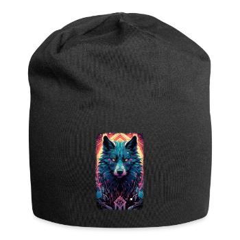 Spirit Wolf Fox Aesthetic Japanese Kitsune - Jersey Beanie - black - Front