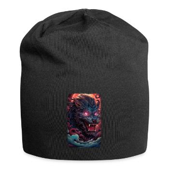 Spirit Wolf Fox Aesthetic Japanese Kitsune - Jersey Beanie - black - Front