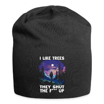Randonnée T pour les amateurs de randonnée et les amoureux de la nature - Bonnet en jersey - noir - Devant