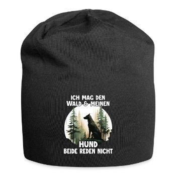 Lustiges Hundehalter Outfit für Wanderungen und - Jersey-Beanie - Schwarz - Vorne