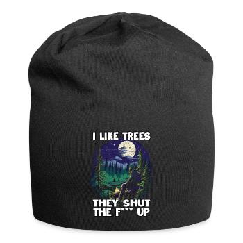 Lustiges Hiking T für Trekking Fans und - Jersey-Beanie - Schwarz - Vorne