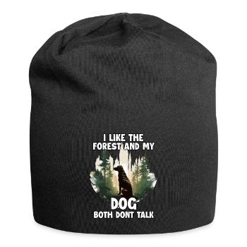 Cute dog trekking T for hiking with your dog - Jersey Beanie - black - Front