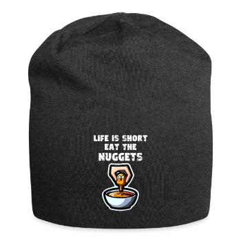 Chicken Nuggets Lustiger Chicken Nuggets Spruch - Jersey-Beanie - Anthrazit - Vorne
