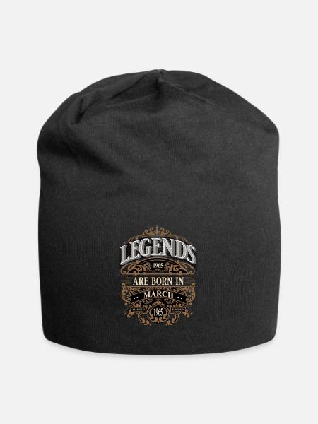 1965 März Geboren Geburtstag Geburtsjahr - Jersey-Beanie - Schwarz