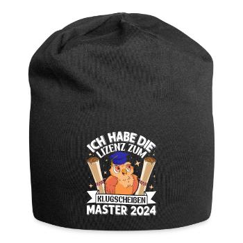 Master 2024 Ich habe die Lizenz zum Klugscheißen - Jersey-Beanie - Schwarz - Vorne