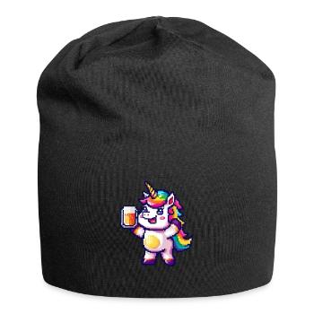 Unicorn Beer Party Celebration Colorful - Jersey Beanie - black - Front