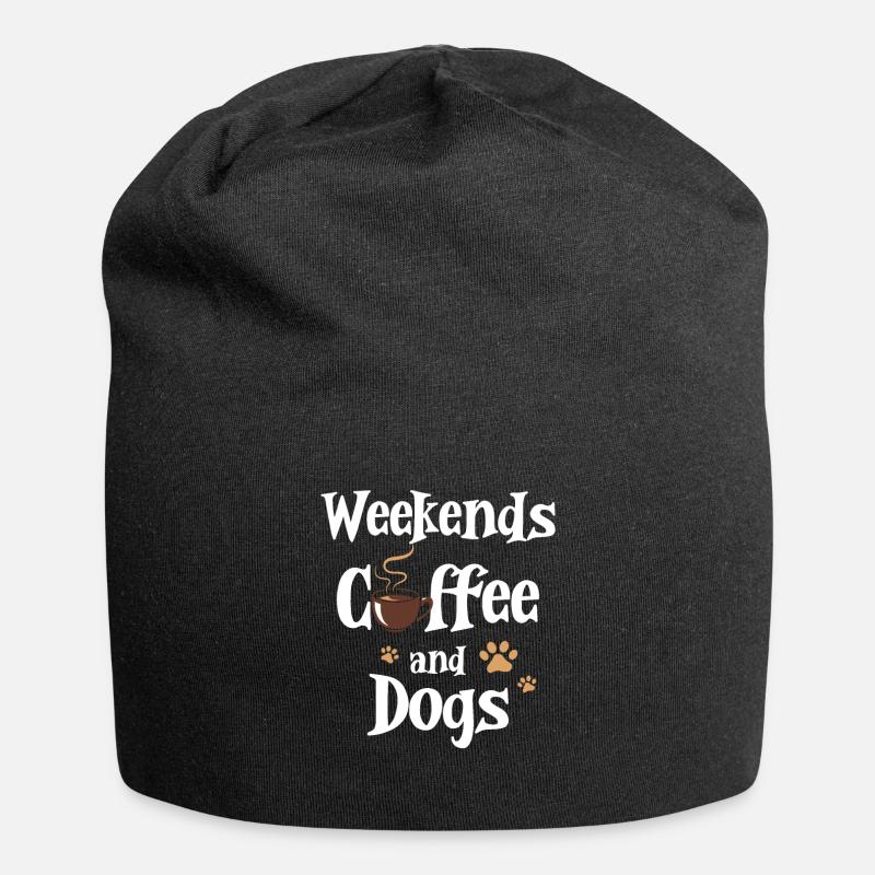 Week-ends Café Et Chiens - Bonnet en jersey - noir