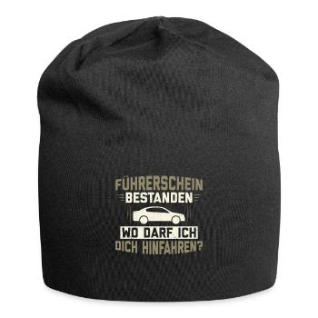 Driver's license passed, where can I drive you - Jersey Beanie - black - Front