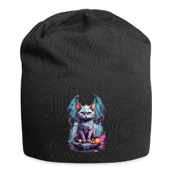 Pastell Goth Katze Dunkle Magie und Miau - Jersey-Beanie - Schwarz - Vorne