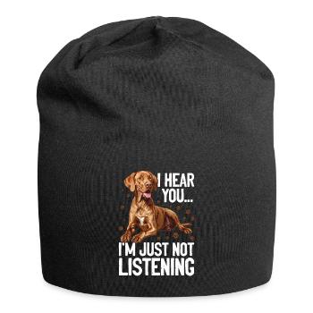 Hungarian Magyar Vizsla Dog Breed I hear you - Jersey Beanie - black - Front
