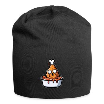Poulet frit Ailes de poulet Poulet Cadeau - Bonnet en jersey - noir - Devant