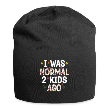 Mama Leben Ich war Normal Vor Zwei Kindern Lustig - Jersey-Beanie - Schwarz - Vorne